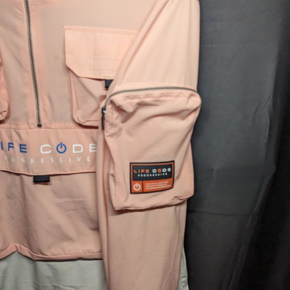 J03. PINK PULLOVER WINDBREAKER SIZE XL - Picture 3 of 5